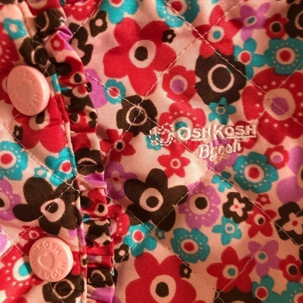 Oshkosh B’gosh Baby Girl Floral Ruffles Hooded Jacket Size 18M